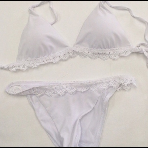 White Lace Crochet Bikini - Picture 4 of 4